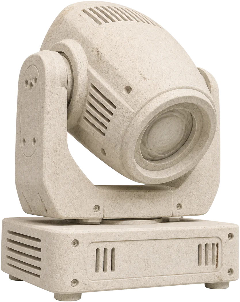 Limestone rendering of a moving-head stage light